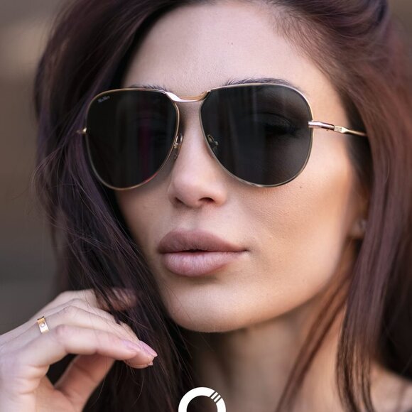 Max Mara MILLER-2 MM0134 32F Sunglasses Gold Aviator Frame, Brown Lenses main image 5